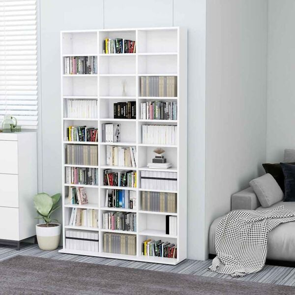 vidaXL CD Cabinet White 102x23x177.5 cm Engineered Wood