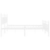 vidaXL Metal Bed Frame without Mattress with Footboard White 183x213cm