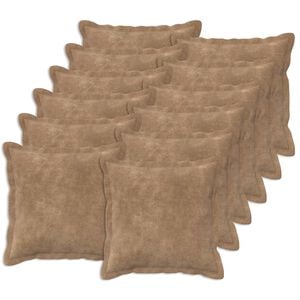 vidaXL Cushion Cover 12 pcs HOUTEN Taupe 40 x 40 cm Microfiber Fleece