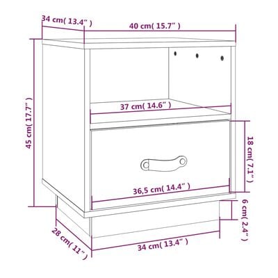 vidaXL Bedside Cabinets 2 pcs Grey 40x34x45 cm Solid Wood Pine