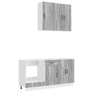 vidaXL Kitchen Unit LUCCA 5 pcs Grey Sonoma Engineered Wood