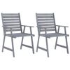 vidaXL 3 Piece Garden Dining Set Grey Solid Acacia Wood