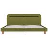 vidaXL Bed Frame with LED without Mattress Green Fabric 150x200 cm King Size