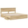 vidaXL Bed Frame with Drawer Sonoma Oak 180 x 200 cm Engineer Wood