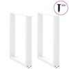 vidaXL Dining Table Legs U-Shaped 2 pcs White 60x(72-73) cm Steel