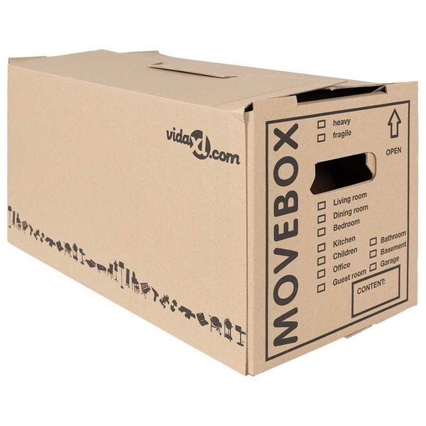 vidaXL Moving Box 20 pcs Natural 59 x 31.5 x 31.5 cm Cardboard