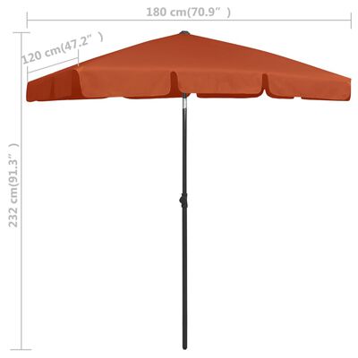 vidaXL Beach Umbrella Terracotta 180x120 cm
