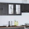 vidaXL Kitchen Wall Cabinet with Glass Door Porto Black