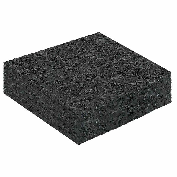 vidaXL Rubber Granulate Patio Pad Black 9 x 9 x 2 cm Rubber