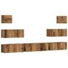 vidaXL 7 Piece TV Cabinet Set Wall-mounted Old Wood Engineered Wood