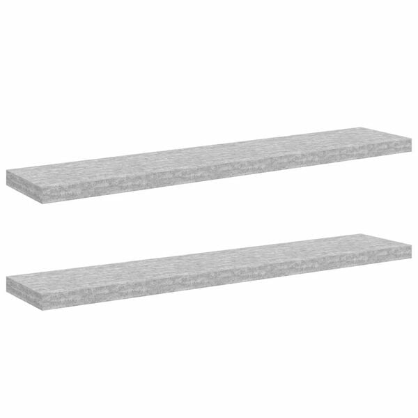 vidaXL Floating Wall Shelves 2 pcs Concrete Grey 120x23.5x3.8 cm MDF