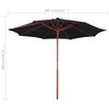 vidaXL Garden Parasol with Wooden Pole 300x258 cm Black