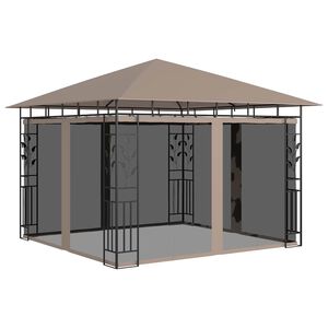 vidaXL Gazebo with Mosquito Net 3x3x2.73 m Taupe 180 g/m&sup2;