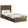 vidaXL Bed Frame with Storage and Headboard Smoked Oak 75 x 190 cm