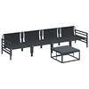 vidaXL Garden Sofa Set with Cushion 5 pcs Black Steel