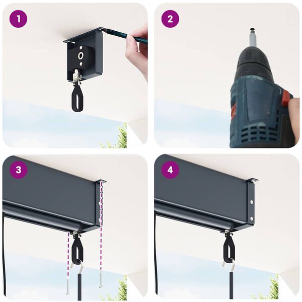 vidaXL Outdoor Roller Blind 160x250 cm Blue and White