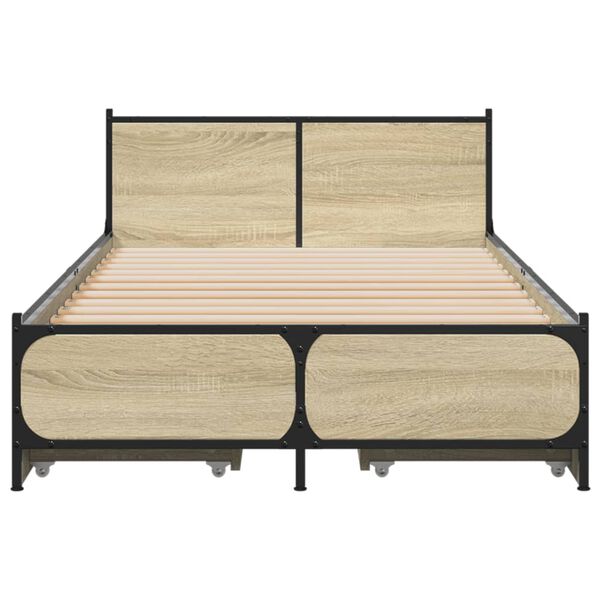 vidaXL Bed Frame with Drawers without Mattress Sonoma Oak 90x190 cm Single