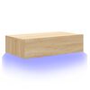 vidaXL TV Cabinet with LED Lights Sonoma Oak 60x35x15.5 cm