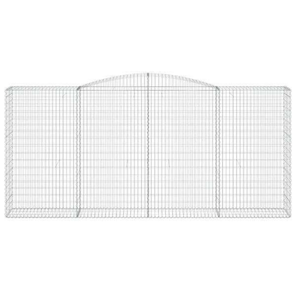 vidaXL Arched Gabion Baskets 2 pcs 400x50x180/200 cm Galvanised Iron