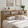 vidaXL LED Headboard Artisan Oak 220x18.5x103.5 cm Engineered Wood
