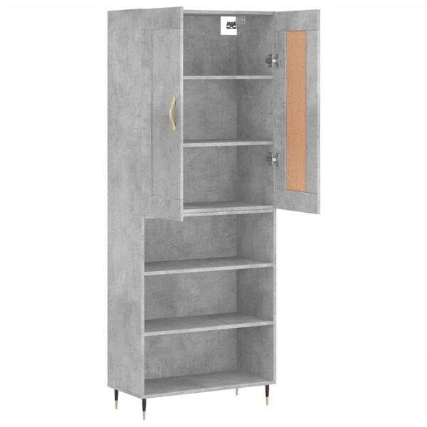 vidaXL Highboard Concrete Grey 69.5x34x180 cm Engineered Wood