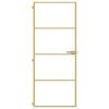 vidaXL Interior Door Slim Golden 83x201.5 cm Tempered Glass and Aluminium