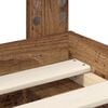 vidaXL Bed Frame with Headboard Old Wood 100 x 200 cm Solid Pine Wood