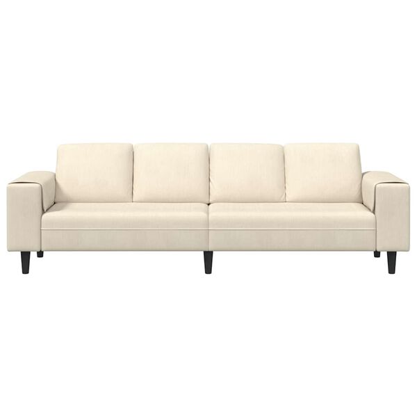 vidaXL Sofa with Cushion Cream 250 x 77 x 76 cm Corduroy Fabric