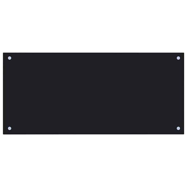 vidaXL Kitchen Backsplash 2 pcs Black 90 x 40 cm Tempered Glass