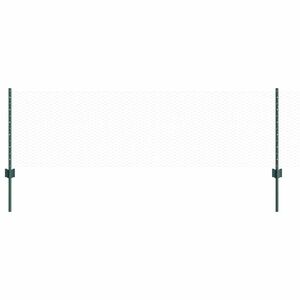 vidaXL Hexagonal Fence with Post 25 x 0.6 m PVC-Coated Steel Green