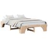 vidaXL Bed Frame Natural 135 x 190 cm Solid Pine Wood