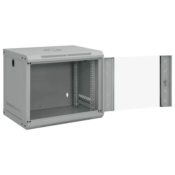 vidaXL Network Cabinet with Storage Grey 53 x 45 x 45 cm Steel