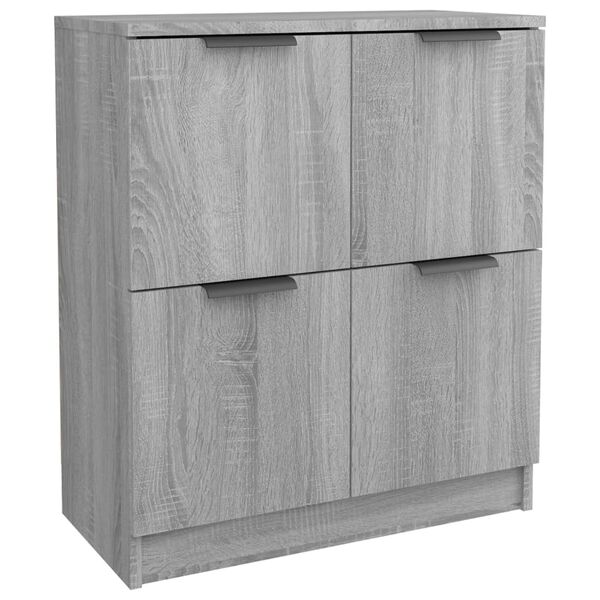 vidaXL Sideboards 2 pcs Grey Sonoma 60x30x70 cm Engineered Wood
