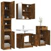 vidaXL 4 Piece Bathroom Cabinet Set Smoked Oak Engineered Wood