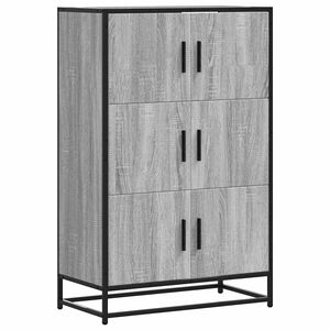 vidaXL Highboard Grey Sonoma 68x35x106.5 cm Engineered Wood and Metal