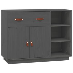 vidaXL Sideboard Grey 98.5x40x75 cm Solid Wood Pine