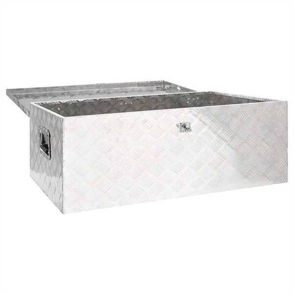 vidaXL Storage Box Silver 100x55x37 cm Aluminium