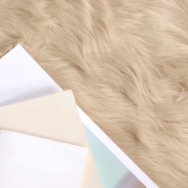 vidaXL Faux Sheepskin Rug Tafalla Beige &Oslash; 100 cm Polyester
