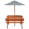 vidaXL Picnic Table for 4 Kids with Umbrella Solid Wood Fir