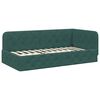 vidaXL Corner Bed Frame with Headboard Dark Green 100 x 200 cm Velvet