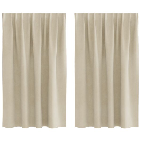 vidaXL Blackout Curtains 2 pcs Cream 140 x 140 cm Velvet
