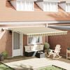 vidaXL Retractable Awning Manual Green and yellow 400 x 300 cm