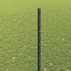 vidaXL Fence with Post Grey 1.5 x 50 m Steel and PVC