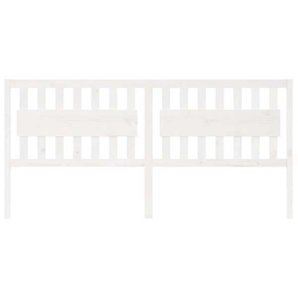 vidaXL Bed Headboard White 205.5x4x100 cm Solid Wood Pine