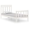 vidaXL Bed Frame without Mattress White 75x190 cm Small Single Solid Wood