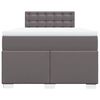 vidaXL Box Spring Bed with Mattress Grey 120x190 cm Faux Leather