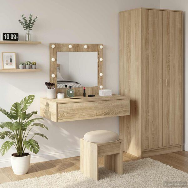 vidaXL Dressing Table Brown 83 x 40 x 70 cm Engineered Wood
