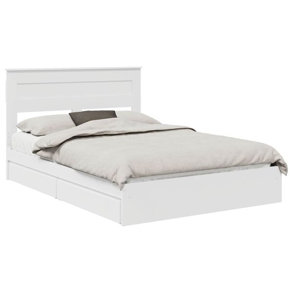 vidaXL Storage Bed with Headboard White 150 x 200 cm Engineered Wood