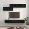 vidaXL TV Cabinet Set with Drawer Black Oak Engineered Wood