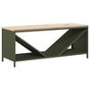 vidaXL Firewood Rack with Wooden Top Olive Green 100.5x35.5x40 cm